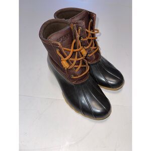 Sperry Top Sider Duck Boots Womens 7 Saltwater Brown Lace Up Ankle Top STS91176